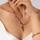 Angel & Sea Turtle Gemstone Necklace | Ocean Vibes & Spiritual Protection Jewelry - Auratract